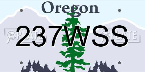237WSS Oregon License Plate