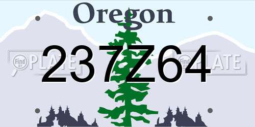 237Z64 Oregon License Plate