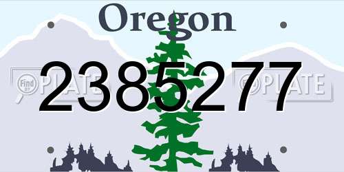 2385277 Oregon License Plate