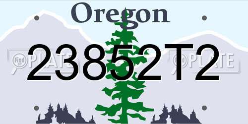 23852T2 Oregon License Plate