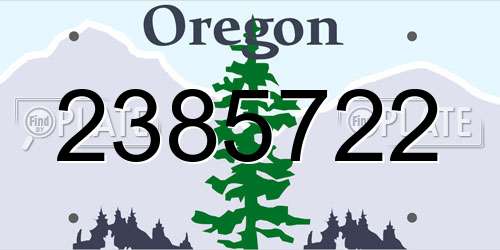 2385722 Oregon License Plate