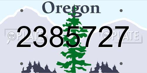 2385727 Oregon License Plate