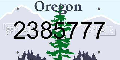 2385777 Oregon License Plate