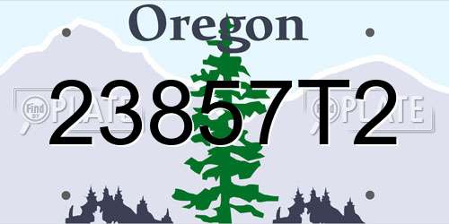 23857T2 Oregon License Plate