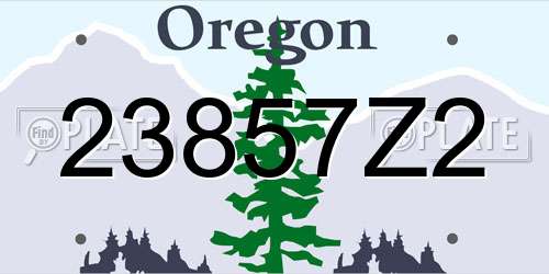 23857Z2 Oregon License Plate