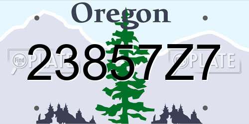 23857Z7 Oregon License Plate