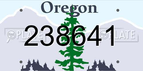 238641 Oregon License Plate