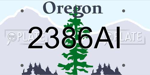 2386AI Oregon License Plate