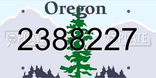 2388227 Oregon License Plate