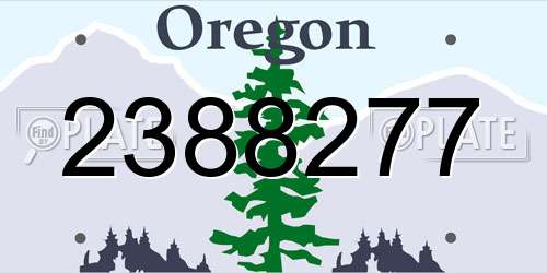 2388277 Oregon License Plate