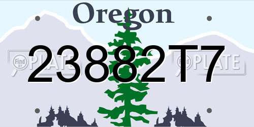 23882T7 Oregon License Plate