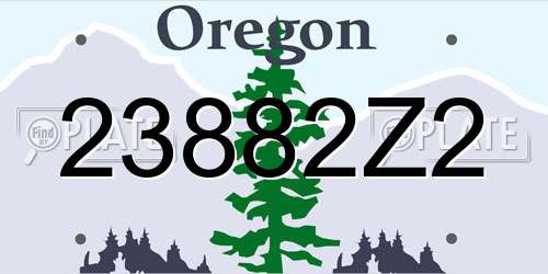 23882Z2 Oregon License Plate