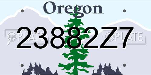 23882Z7 Oregon License Plate