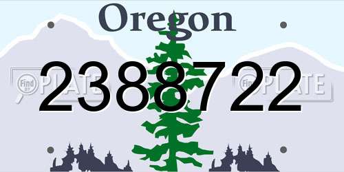 2388722 Oregon License Plate