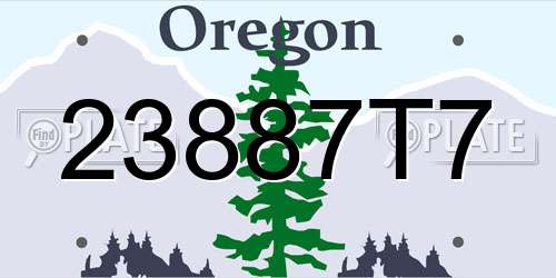 23887T7 Oregon License Plate