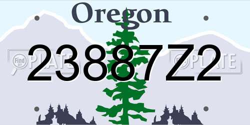 23887Z2 Oregon License Plate