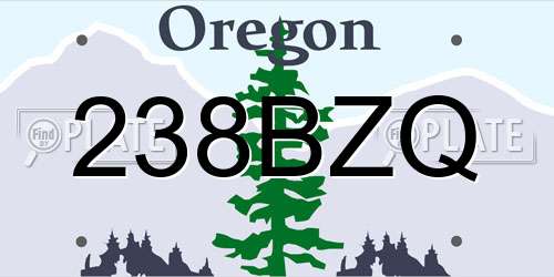 238BZQ Oregon License Plate
