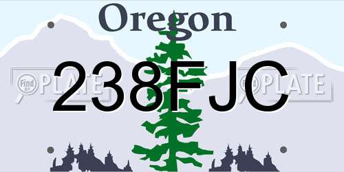 238FJC Oregon License Plate