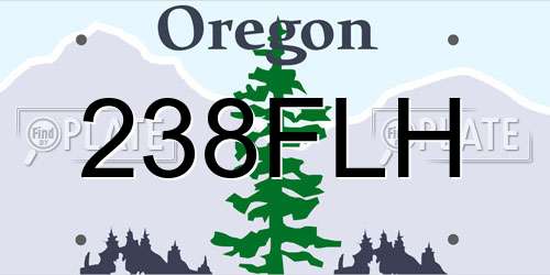 238FLH Oregon License Plate