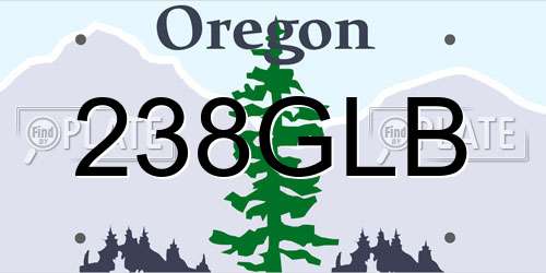 238GLB Oregon License Plate