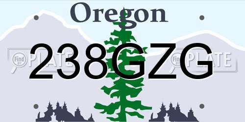 238GZG Oregon License Plate