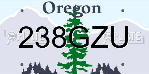 238GZU Oregon License Plate