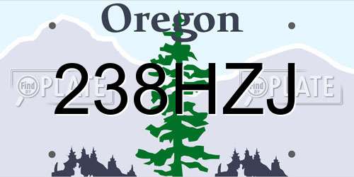 238HZJ Oregon License Plate