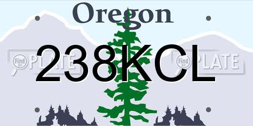 238KCL Oregon License Plate