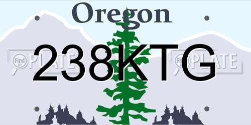 238KTG Oregon License Plate