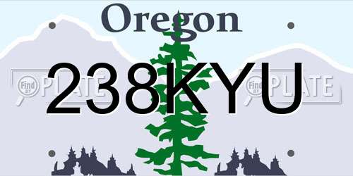 238KYU Oregon License Plate