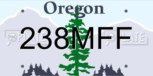 238MFF Oregon License Plate