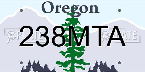238MTA Oregon License Plate
