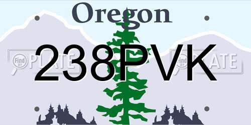 238PVK Oregon License Plate