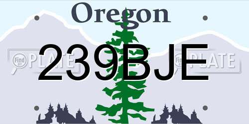 239BJE Oregon License Plate