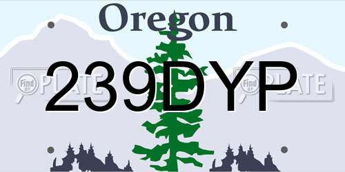 239DYP Oregon License Plate
