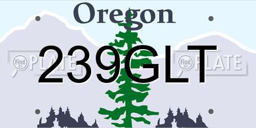 239GLT Oregon License Plate
