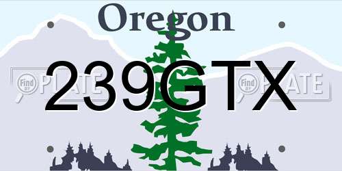 239GTX Oregon License Plate