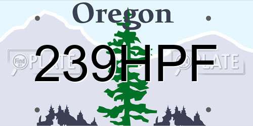 239HPF Oregon License Plate