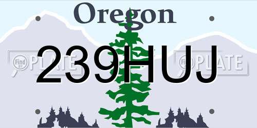 239HUJ Oregon License Plate