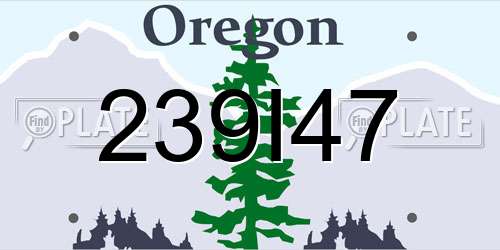 239I47 Oregon License Plate