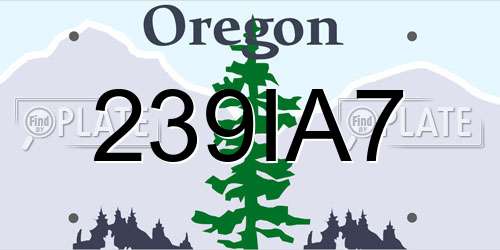 239IA7 Oregon License Plate