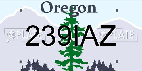 239IAZ Oregon License Plate