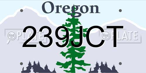 239JCT Oregon License Plate