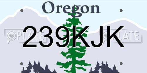 239KJK Oregon License Plate