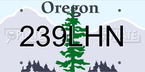 239LHN Oregon License Plate
