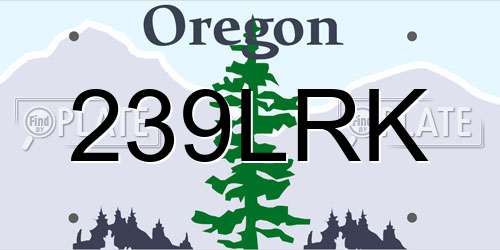 239LRK Oregon License Plate