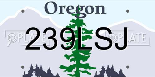 239LSJ Oregon License Plate
