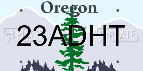 23ADHT Oregon License Plate