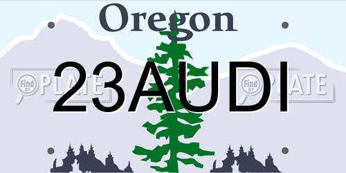 23AUDI Oregon License Plate