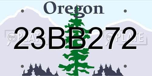 23BB272 Oregon License Plate